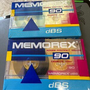 MEMOREX dBS 90 Normal Bias Position Blank Audio Cassette 2 Tapes NEW Sealed